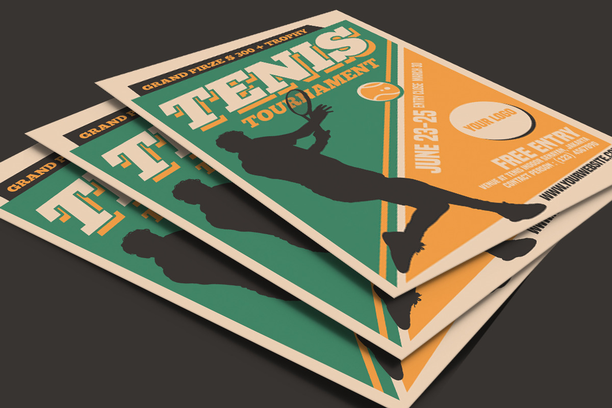 Tennis Tournament Vintage Style, a Flyer Template by Muhamad Iqbal hidayat (Photo 4 of 4)