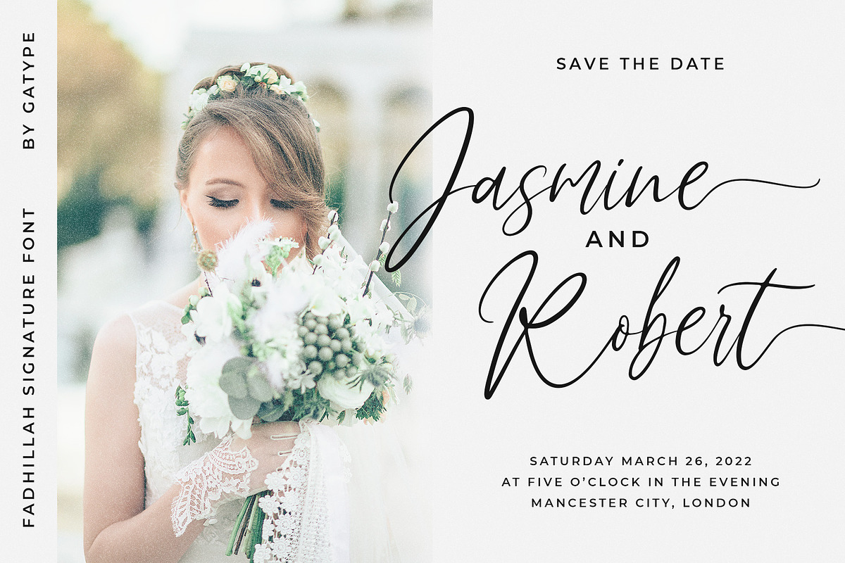 Fadhillah Signature, a Script Font by Gatype (Photo 3 of 7)