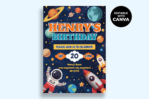 Outer Space Birthday Invitation