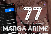 procreate brushes manga stamps anime, a Brush Add-On by SannaIllustrations (Thumbnail 7 of 8)