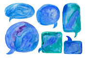 Watercolor speech bubble set, an Illustration by natsa (Thumbnail 3 of 5)