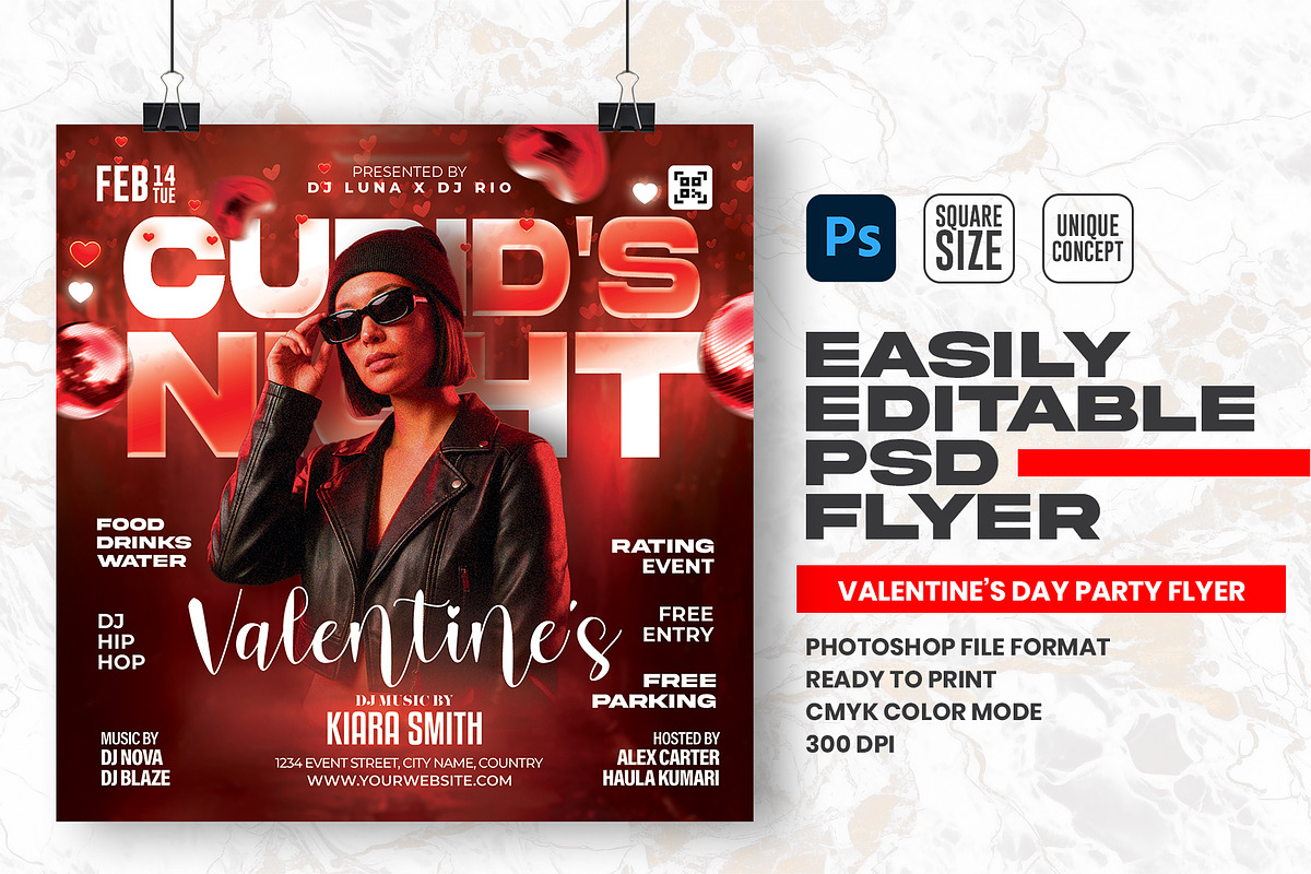Valentine’s Day Party Flyer Design, a Flyer Template by Shajib Shikder (Photo 1 of 2)