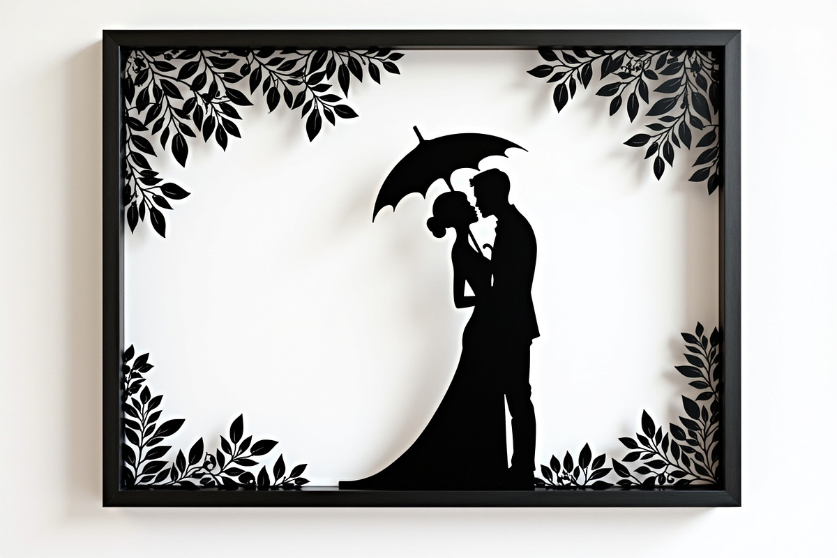 Romantic Couple Holding Umbrella, an Illustration by Amazin_art (Photo 6 of 21)