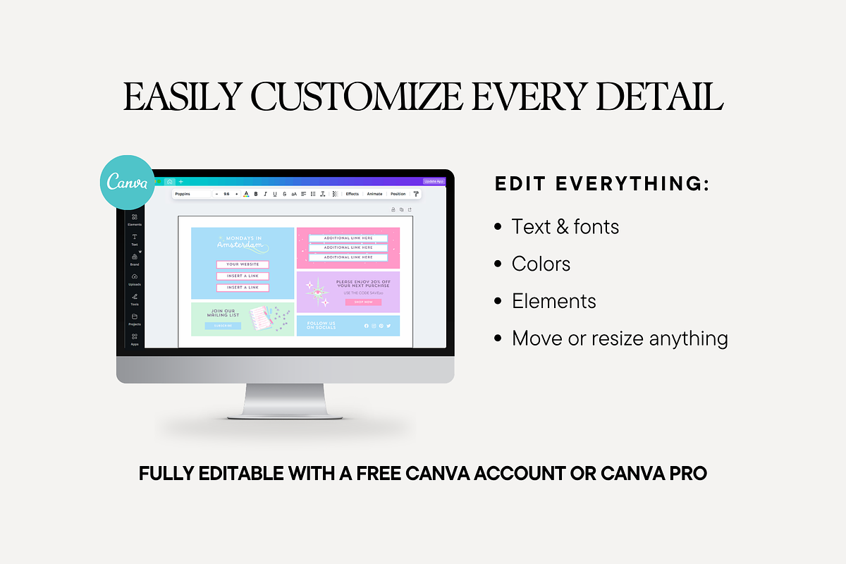 Pastel Link In Bio Template, a Landing Page Template by Anna Design Studio (Photo 3 of 10)