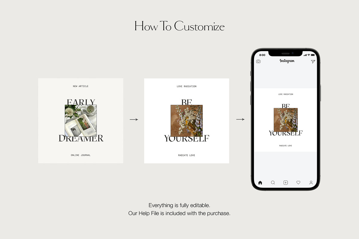 CANVA PS Instagram Templates Posts, a Social Media Template by Love Radiation Studio (Photo 11 of 16)