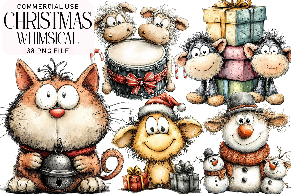 Christmas Whimsical Clipart, an Illustration by Daily.Designs (Photo 1 of 5)