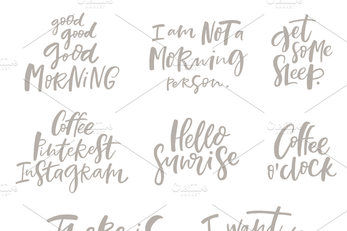 Morning Lettering Set, a Social Media Template by piyacler (Photo 6 of 6)