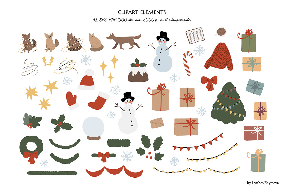 Christmas winter city clipart, a Person Illustration by LyubovZaytseva (Photo 7 of 23)