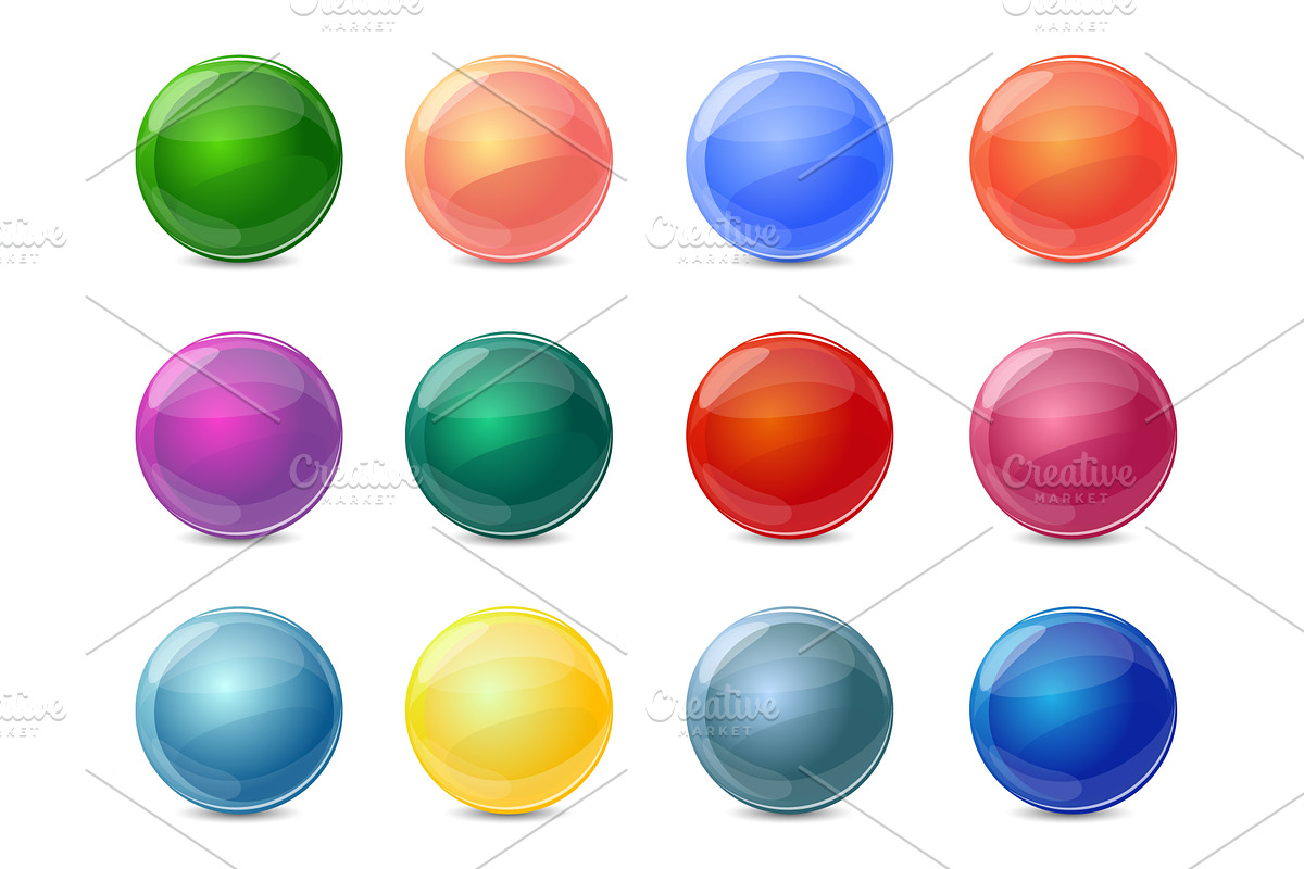 Colored glass marbles. Old kids game, an Object Illustration by Vectorbuum