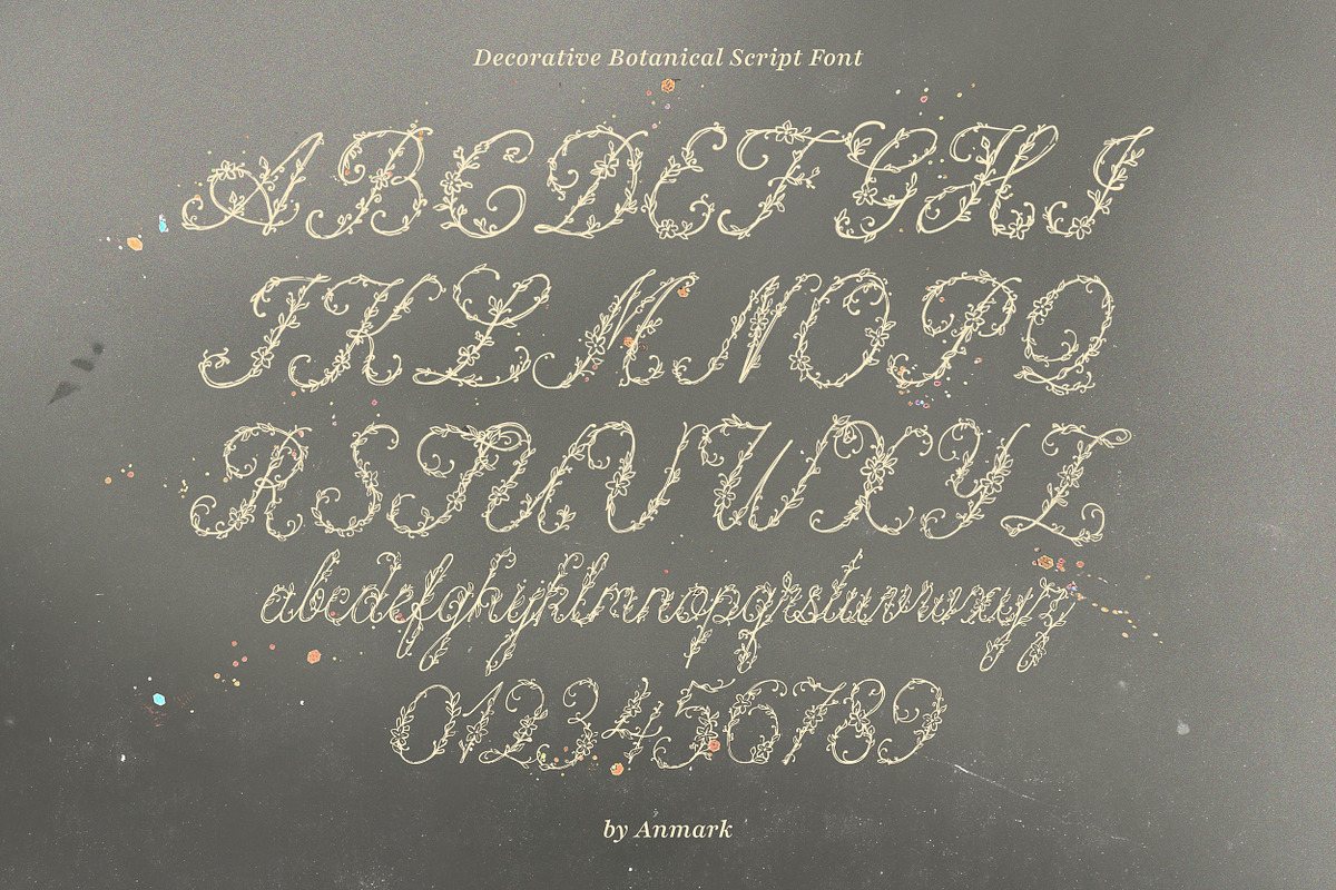 Petalia Decorative Floral Font, a Script Font by AnMark (Photo 3 of 11)