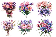 Pink Purple and Floral Bouquets, an Illustration by Designworld (Thumbnail 2 of 7)