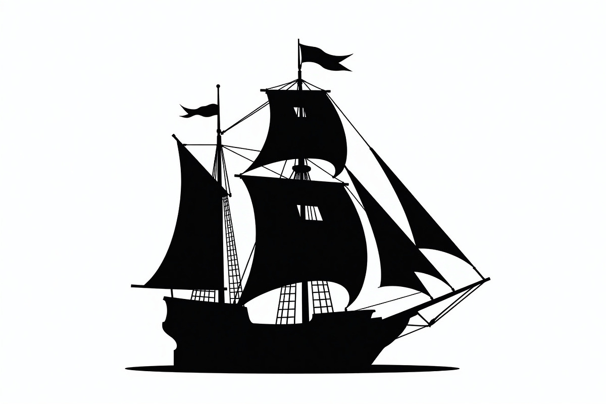 Classic Sailing Ship Vector Bundl, an Object Graphic by hafijul (Photo 8 of 11)