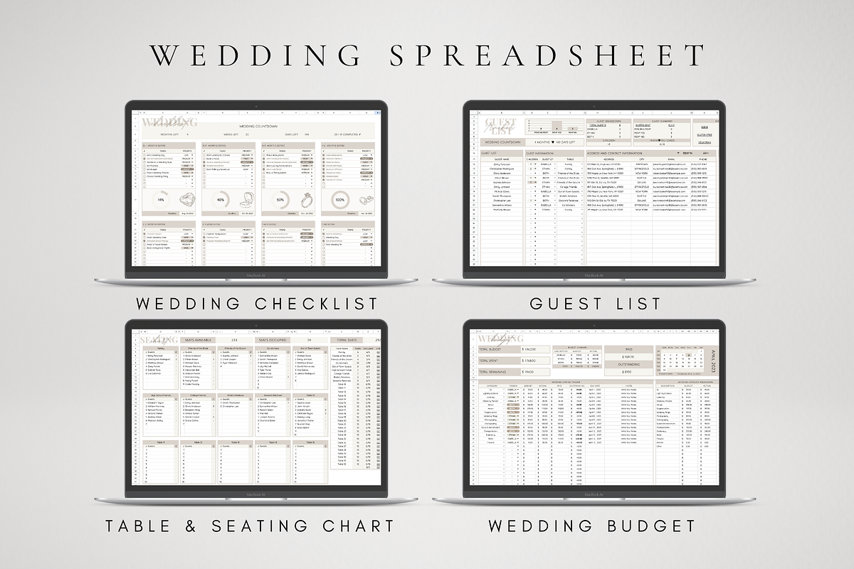 Digital Wedding Spreadsheet, a Templates & Theme by BRANDcontent (Photo 4 of 8)