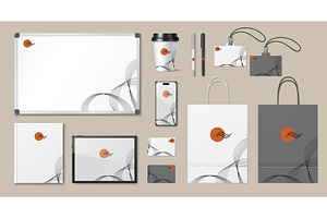 Corporate office stationery mockup, an Illustration by art PVP - market