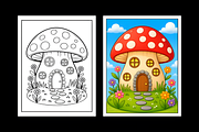 Fairy House Coloring Pages for Kids, a Decorative Illustration by Ink Gallery (Thumbnail 4 of 7)