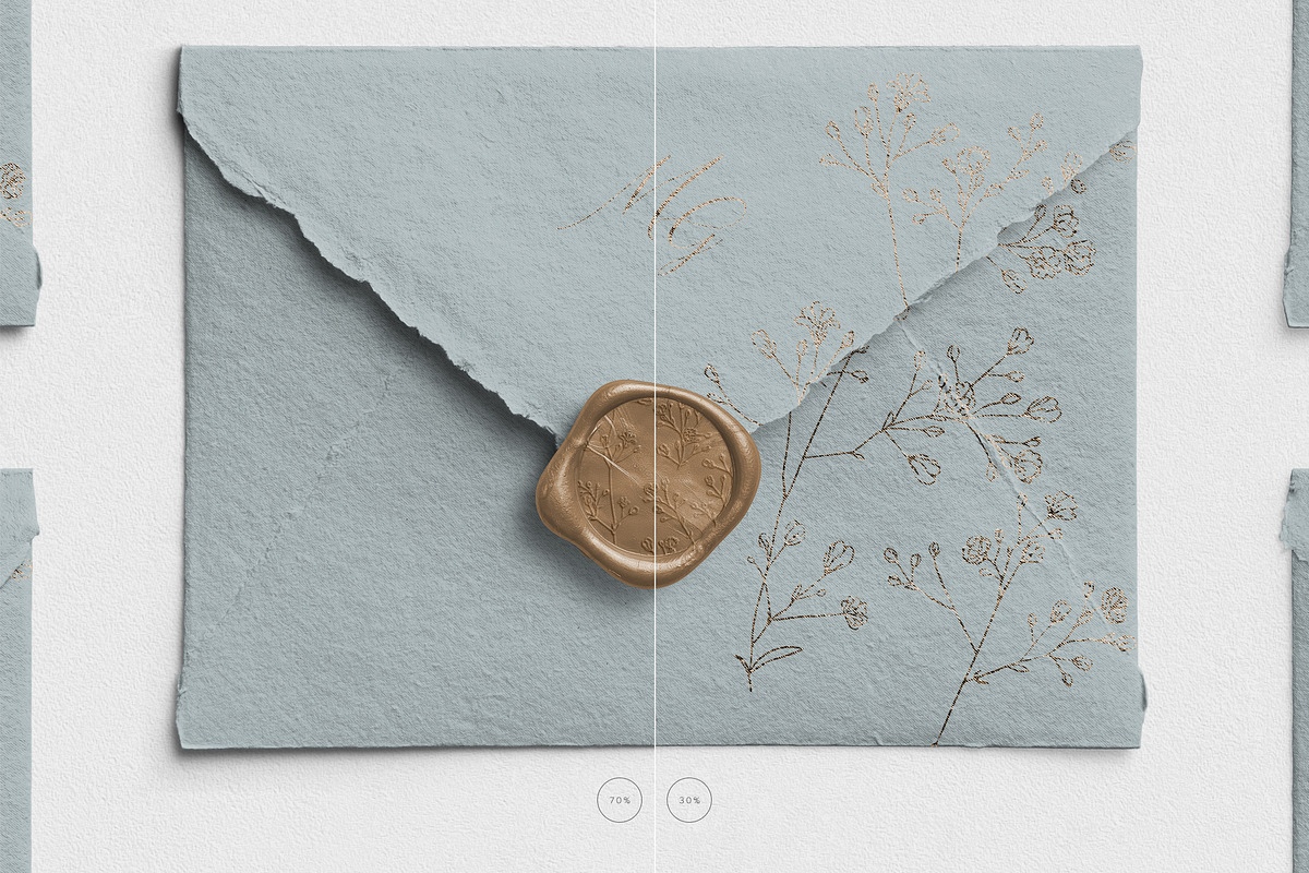 Handmade Envelope Layout with Wax, an Advertising Mockup by Custom Scene (Photo 9 of 11)