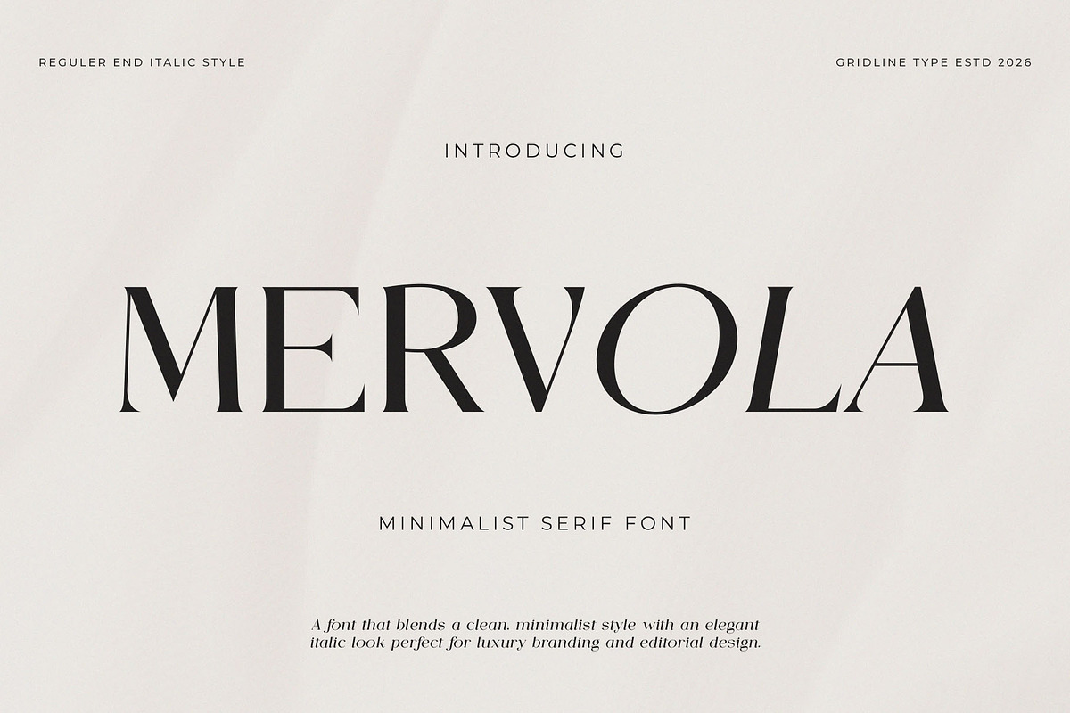 Mervola - Minimalist Serif Font, a Serif Font by GridlineType (Photo 1 of 10)