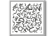 Graphic black pattern with letters, a Pattern Graphic by RODINA (Thumbnail 3 of 3)