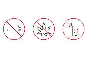 Drink Alcohol, Smoking Cigarette, a Food Illustration by Vector Creator