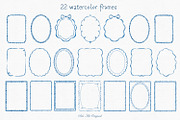 Frames and Borders-Blue Watercolor, an Object Graphic by Solo Art Original (Thumbnail 2 of 8)