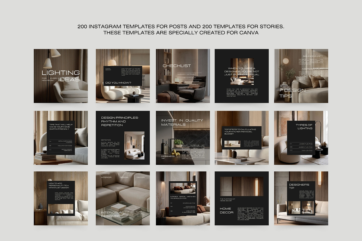 Interior Design Instagram Templates I preview 8