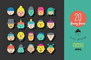 20 faces. Flat gesign., an Icon by Lera Efremova (Thumbnail 1 of 3)