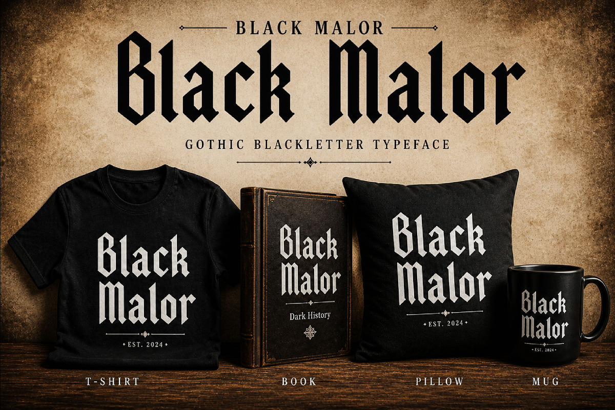 Black Malor, a Blackletter Font by Wow Magic (Photo 1 of 2)