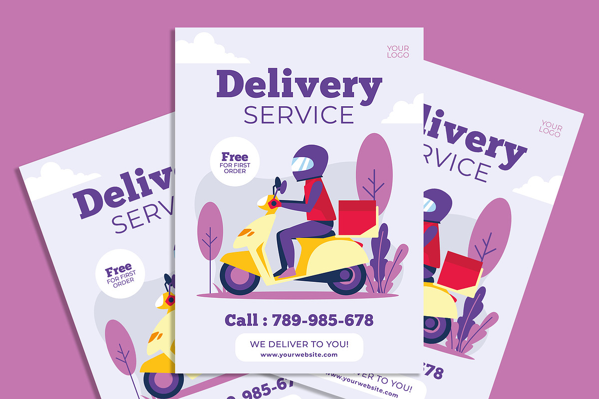 Delivery Service flyer, a Flyer Template by AdamHasan (Photo 2 of 3)