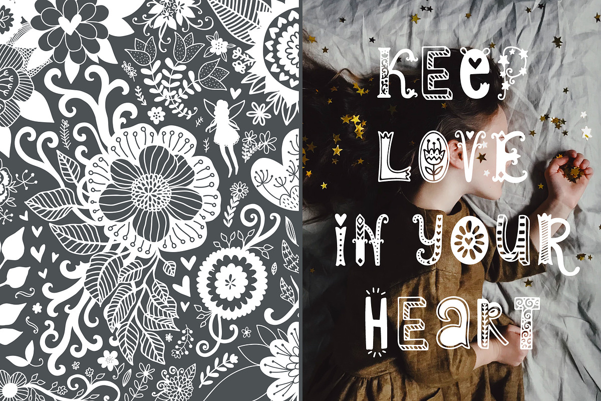 Spring Dreams Typeface with Clipart preview 2