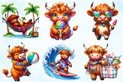 Funny Summer Highland Cow Clipart, an Illustration by Craft Nest (Thumbnail 3 of 5)