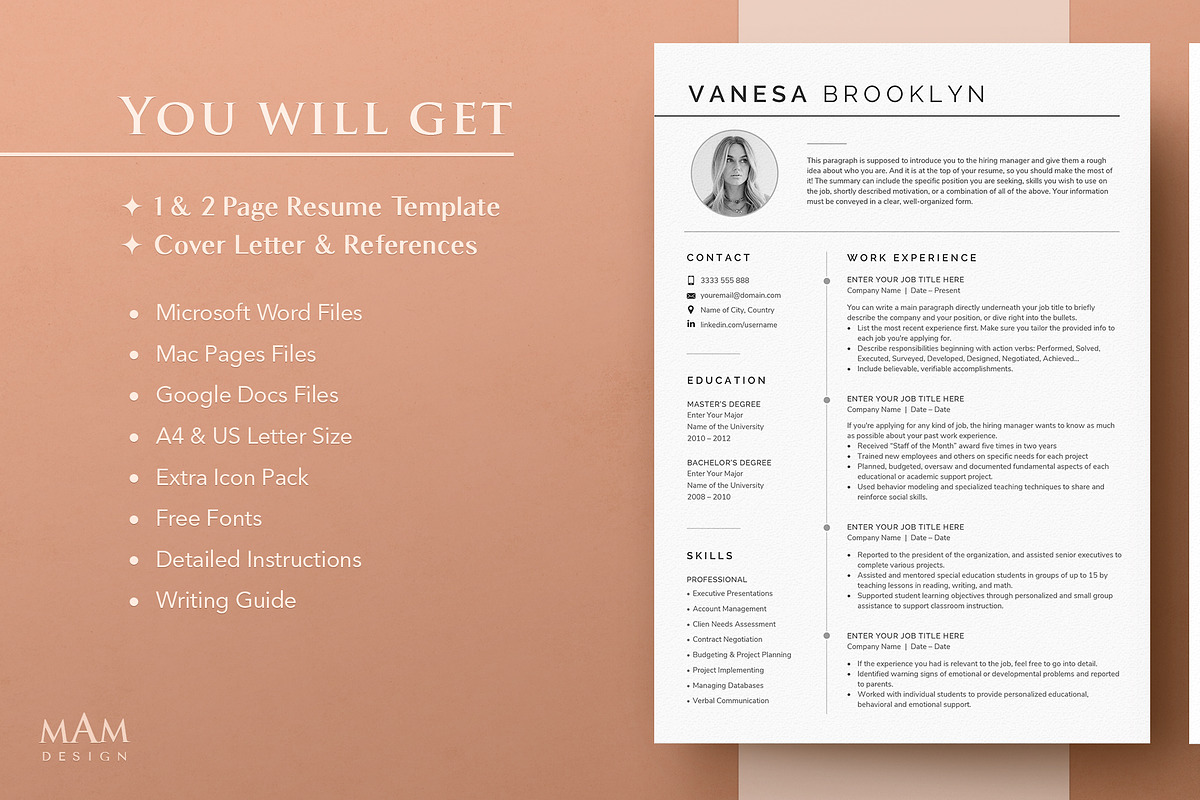 Headshot Resume Template, a Resume Template by MAM Design (Photo 10 of 10)