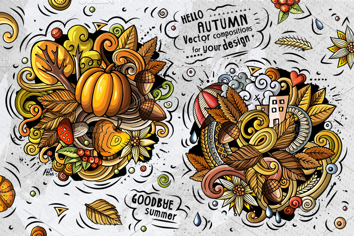 Autumn Cartoon Doodle Big Pack, a Decorative Illustration by BALABOLKA (Photo 8 of 10)