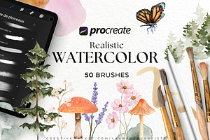 Procreate Watercolor Brushes, a Brush Add-On by LaurenceVArtiste