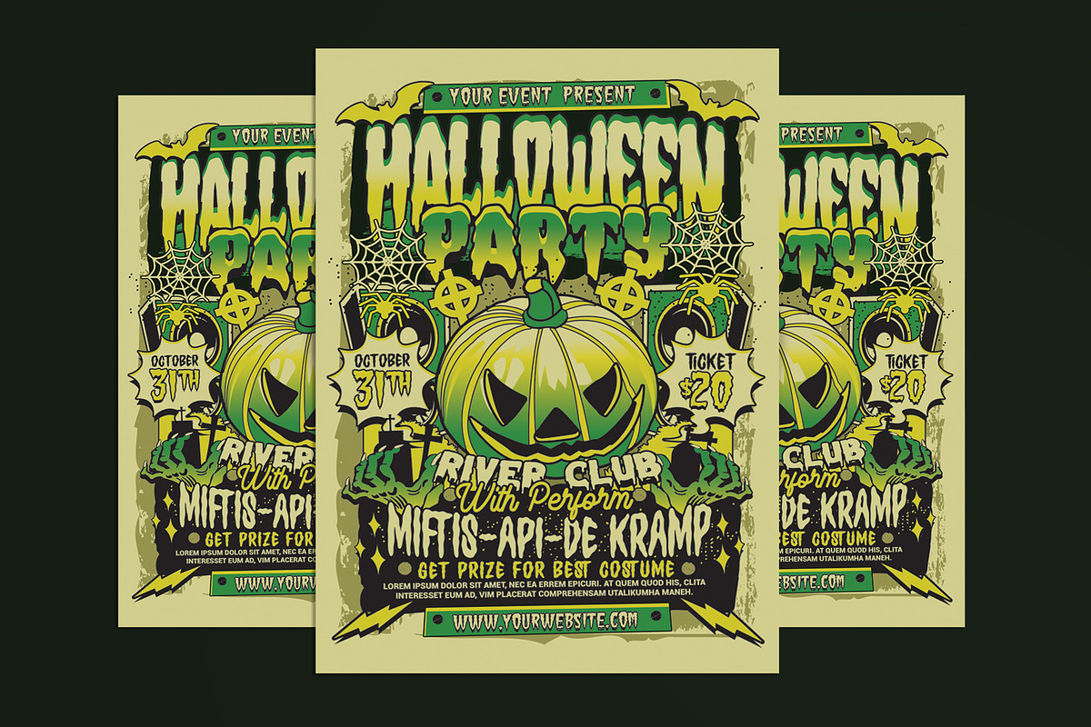 Halloween Party Flyer, a Flyer Template by Muhamad Iqbal hidayat (Photo 1 of 4)