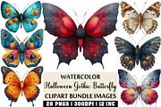 Halloween Gothic Butterfly Clipart, an Illustration by Craft Nest (Thumbnail 1 of 4)