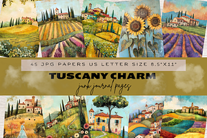 TUSCANY COUNTRYSIDE JUNK JOURNAL, a Decorative Illustration by Daring Digies