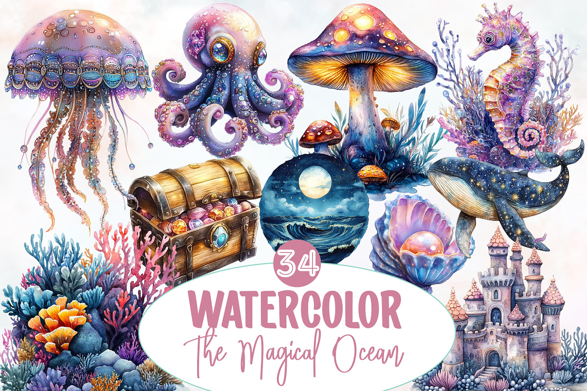 The Magical Ocean Sublimation Bundle, an Illustration by Designworld (Photo 1 of 5)