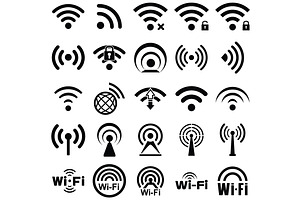 Set of twenty five wifi icons, an Icon by Vectorchoice