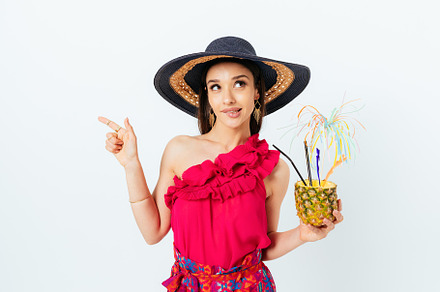 Cunning beautiful young woman wearing elegant summer outfit with, a Person Photo by progressman