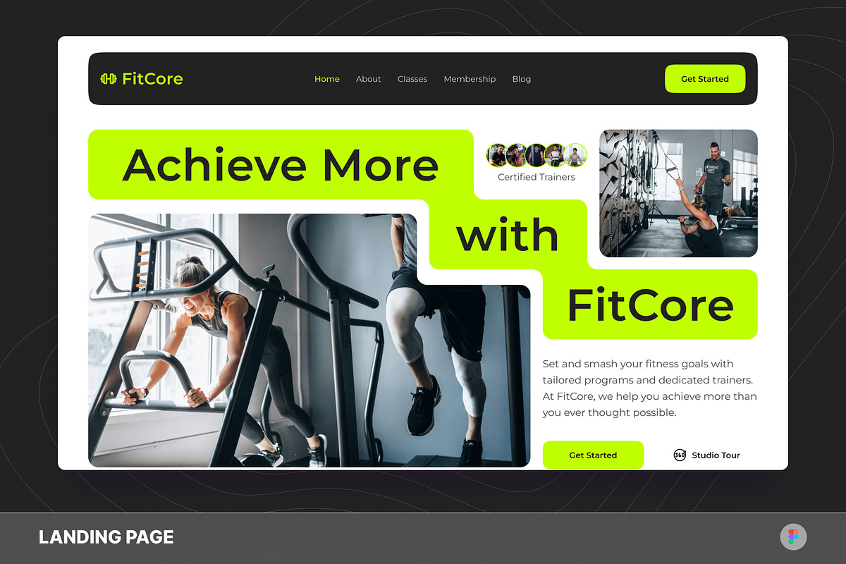 Fitness Center Landing Page, an UI Kit Template by Studio Delapan (Photo 2 of 3)