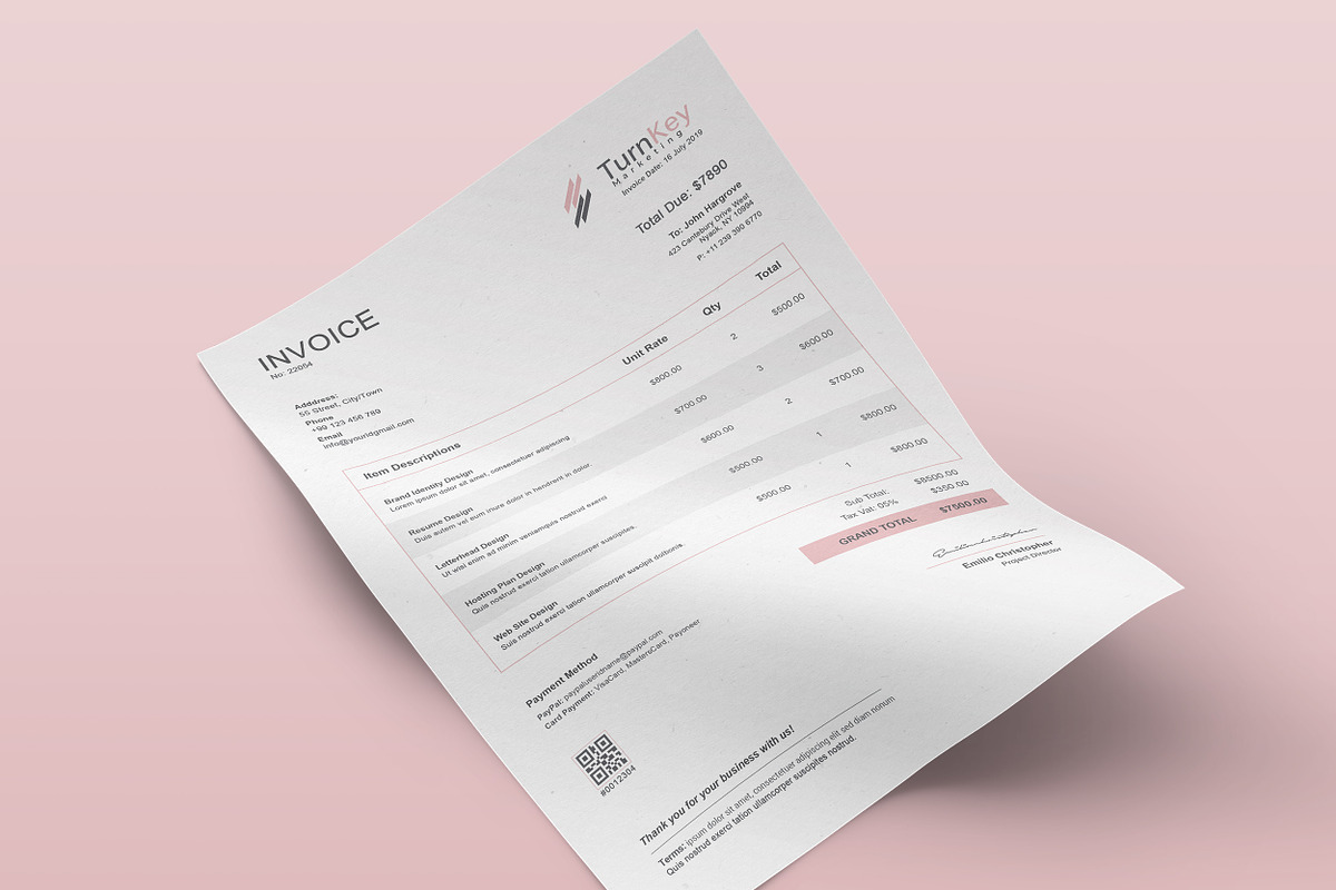 Clean Invoice, a Stationery Template by TelaTemplates (Photo 4 of 6)