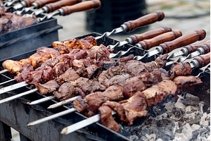 Grilled Meat Skewers On Barbecue, a Food & Drink Photo by Natasha Breen