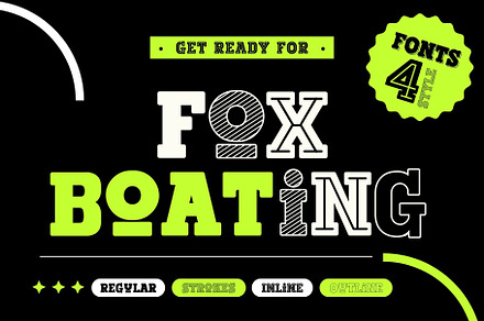 Fox Boating 4 Fonts Style, a Slab Serif Font by Fox7 By Rattana