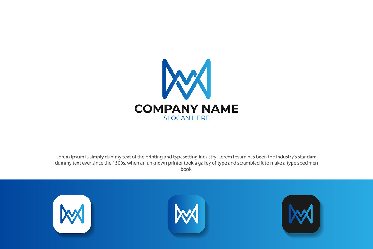Letter m m initial logo design, a Branding & Logo Template by Logo_Luck