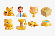Orange Cat 3D Icon Set, an Animal 3D Model by Eklip Studio (Thumbnail 3 of 3)