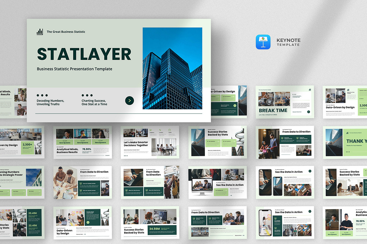 Business Statistic Keynote Template, a Presentation Template by fluffstudio (Photo 1 of 4)