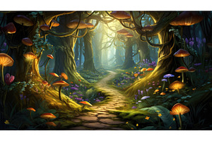 Enchanted forest watercolor, a Nature Photo by Aimagenarium@gmail.com