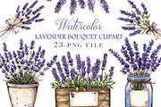 Watercolor Lavender Bouquet Clipart, an Illustration by Libby Wishes (Thumbnail 1 of 4)