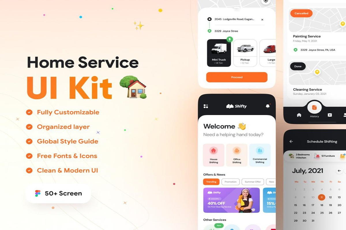 Shifty - Home Service App UI Kit, an UI Kit Template by Lumina_ui_ux202 (Photo 5 of 8)