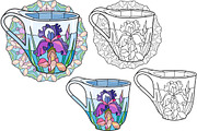 Cups for coloring pages, an Object Illustration by Watercolor fantasy (Thumbnail 6 of 7)